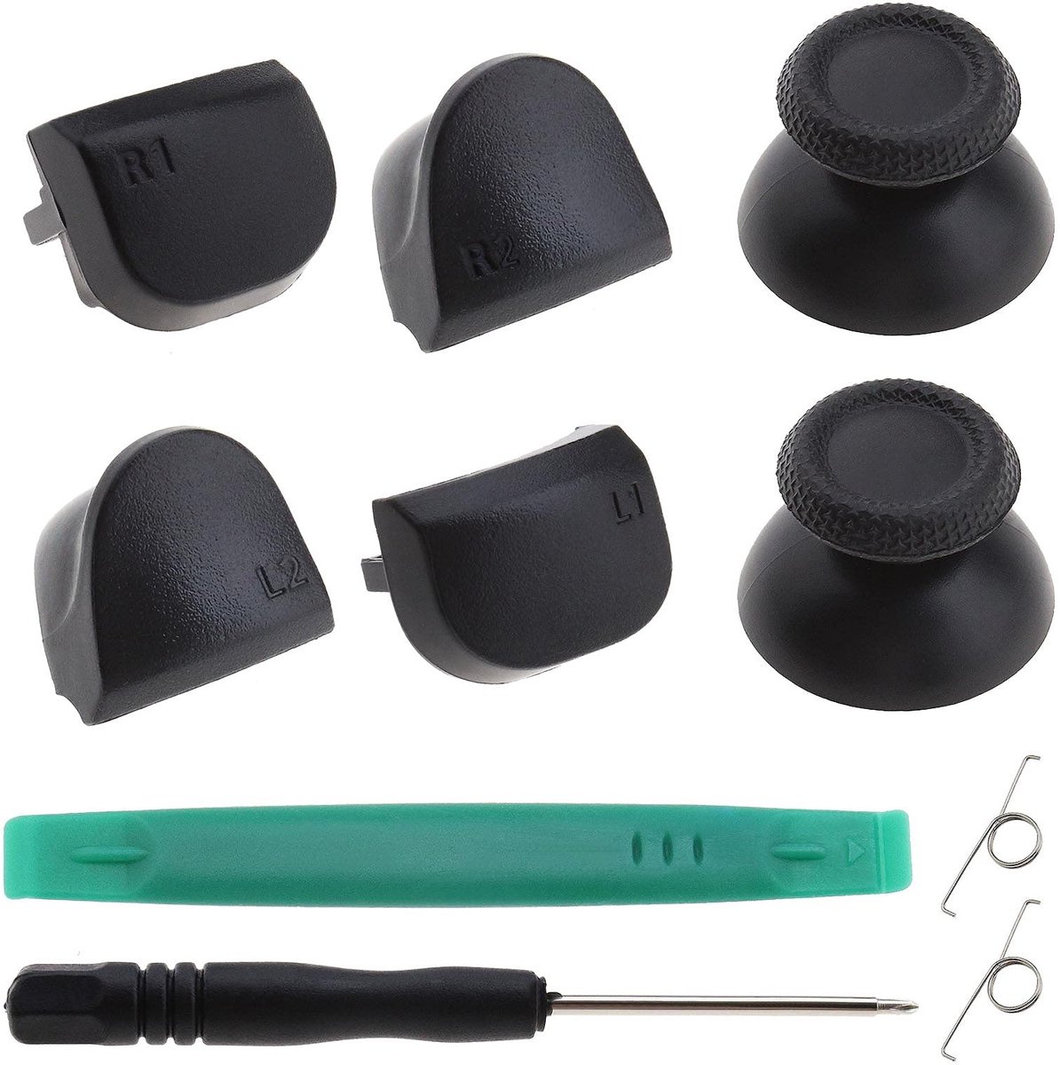 Dailygoods - Dailygoody - Dual Sense Controller Vervangingsset - 10 Stuks - Schouderknoppen en Duimknoppen - Zwart - Vervangingsonderdelen - Geschikt voor PS5