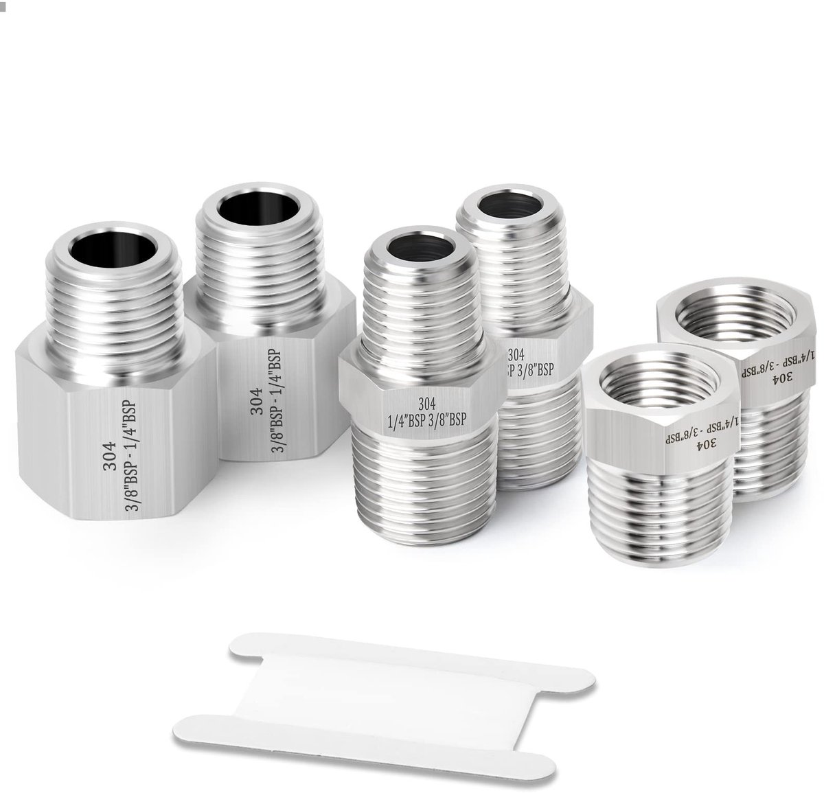 Dailygoods - Cosensi - Dailygoody - 3/8" x 1/4" - Pijp Fitting - Hex Sokkel - Reducer Adapter - Hoogwaardige Verbinding - Ideaal voor Professioneel Gebruik - 6 S...