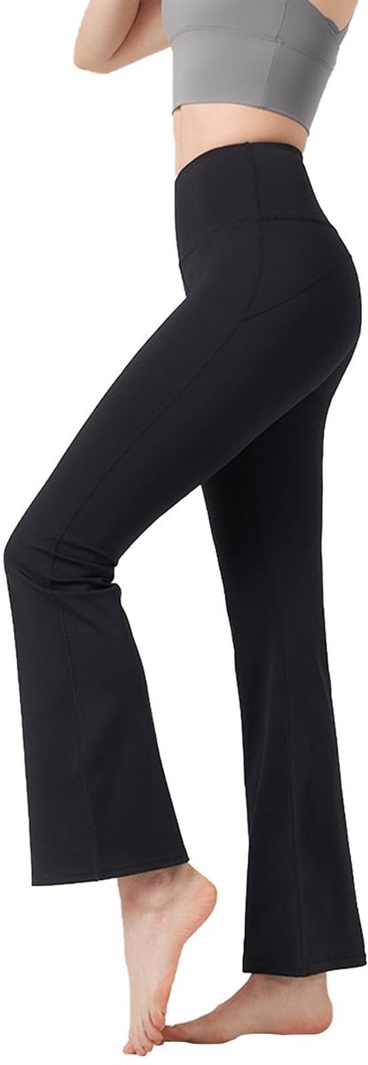 Dailygoods - Dailygoody - Bootcut yogabroek dames - Hoge taille - Comfortabele stof - Stretch legging - Geschikt voor sport en vrije tijd - Zwart