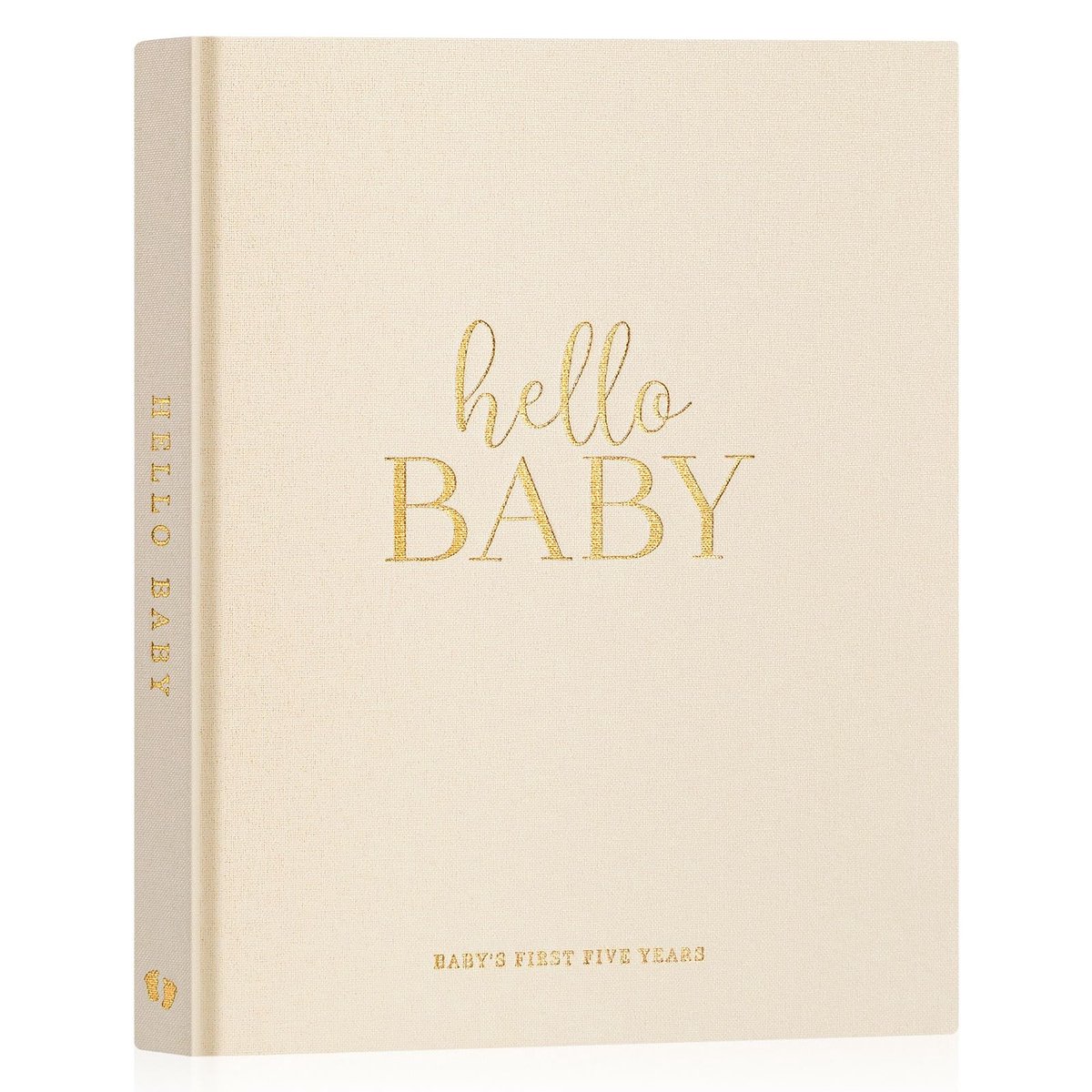 Dailygoody - Herinneringenboek - Babyboek - Linnen hardcover - Beige - Fotoalbum - Voor nieuwe ouders - 154 pagina's