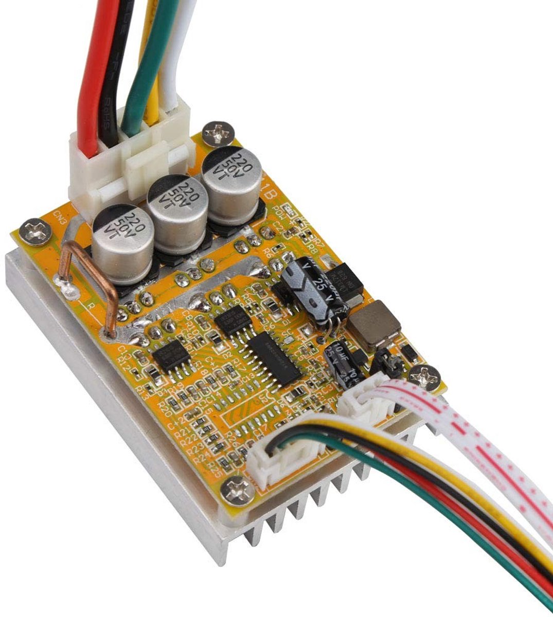 Dailygoody - 5V-36V 350W DC Borstelloze Motorcontroller - PWM-Driverkaart - Inclusief Koellichaam - Overstroombeveiliging - Voor Motoren - Compact For...