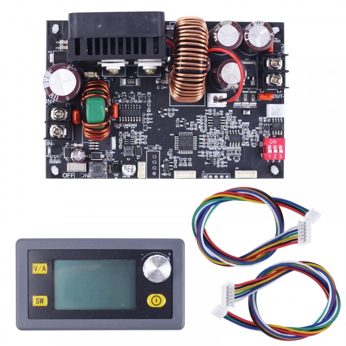 Dailygoody - DC-DC Step Down Voedingsmodule - 1200W - Instelbare Spanning - 6V-70V naar 0-60V - LCD-display - 0-20A - Geschikt voor Elektronische Toep...