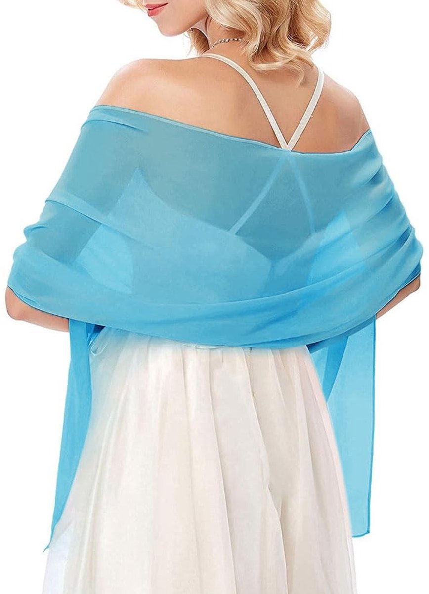 Dailygoody - Chiffon sjaal - Elegante halsdoek - Zijdezacht materiaal - 155 x 50 cm - Licht en ademend - Geschikt voor avondjurken - Sheer chiffon doeken