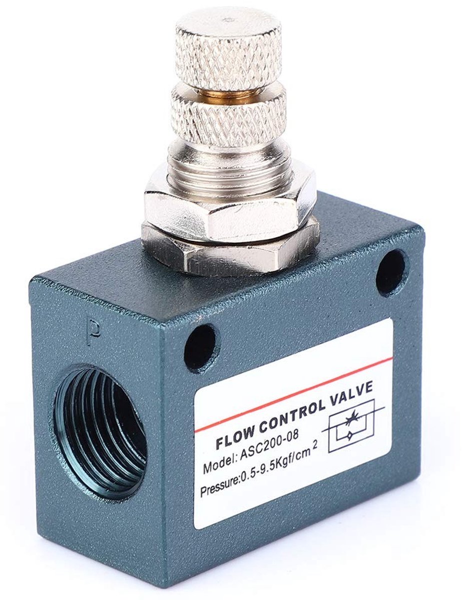 Dailygoody - Pneumatische Flow Control Valve - Aluminium - In-Line Snelheidsregelaar - 450L/min - Efficiënte luchtstroom - Regelbare ventilatie -