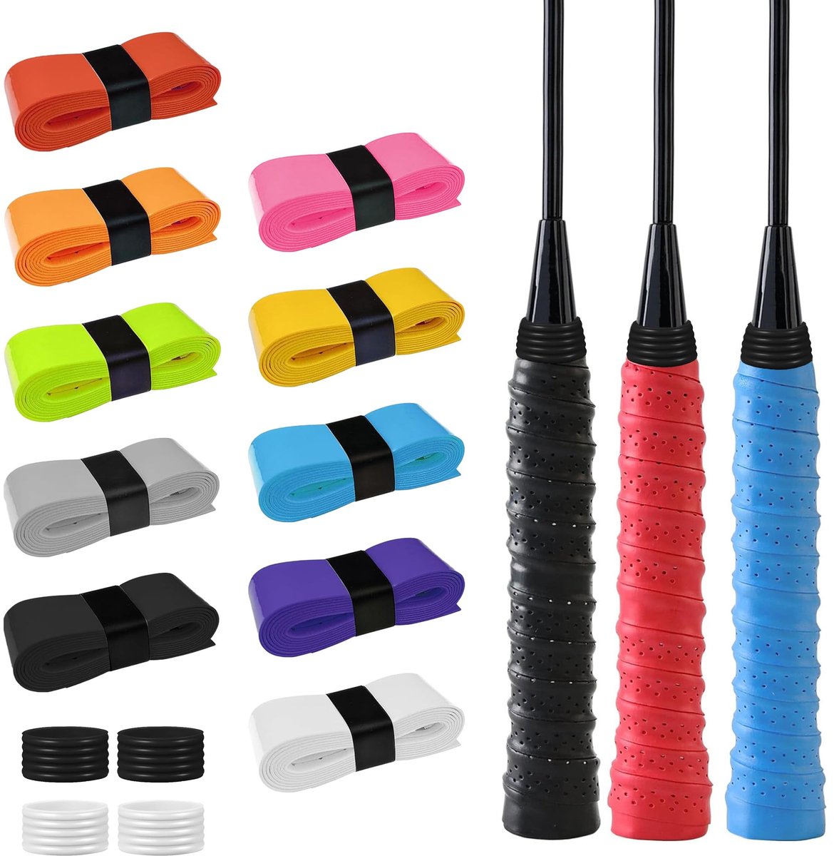 Dailygoody - Tennis Racket Grip Tape - Non-Slip Grip - 10 Stuks - Multicolor - Grip Band - Badminton Racket - Sportaccessoires