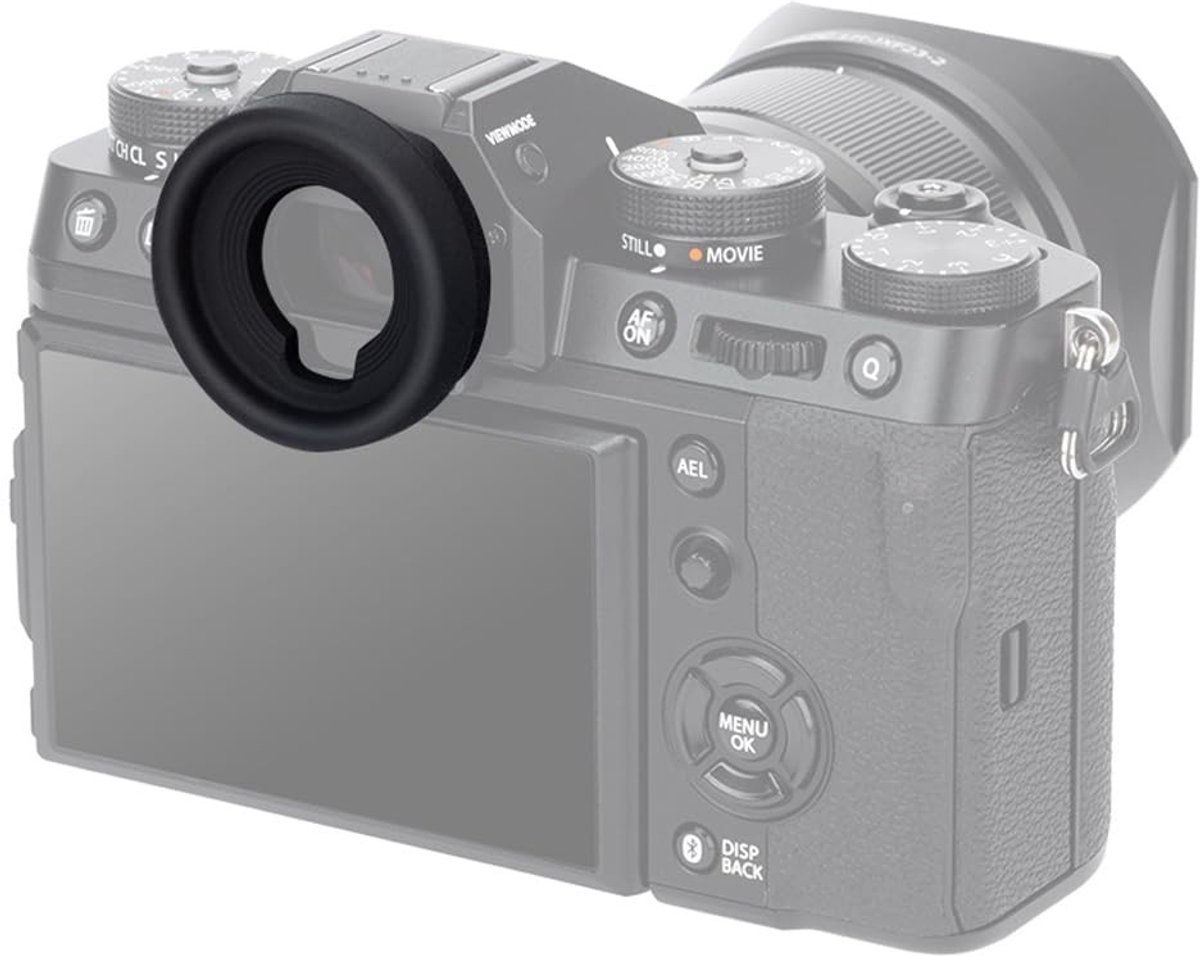 Dailygoods - Dailygoody - Zachte Siliconen Oogschelp - Camera Oogschelp - Verhoogd Kijkcomfort - Zwart - Blokkeert Strooilicht - Geschikt voor Fujifilm