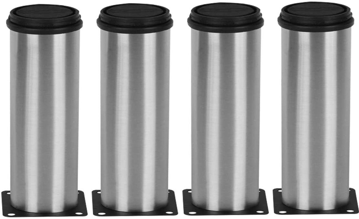 Dailygoods - Dailygoody - Verstelbare Meubelpoten - Rvs Meubelpoten 50x150mm - Stevig en Duurzaam - Veelkleurig - Geschikt voor Meubels - 4 Stuks