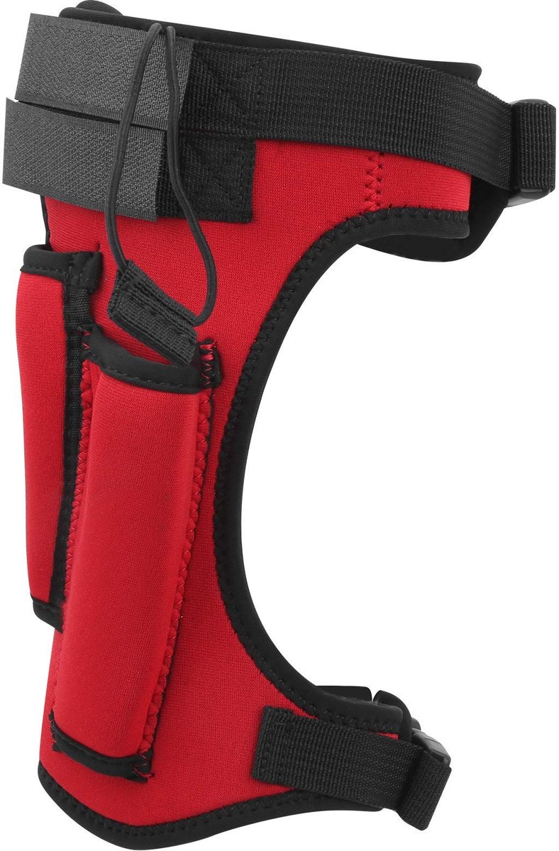 Dailygoods - Dailygoody - Duikuitrusting - Duikbeenmes - Verstelbare Neopreen Beenschede - Rood - Antislip en Stevig - Ideaal voor Duikers - Duikaccessoire