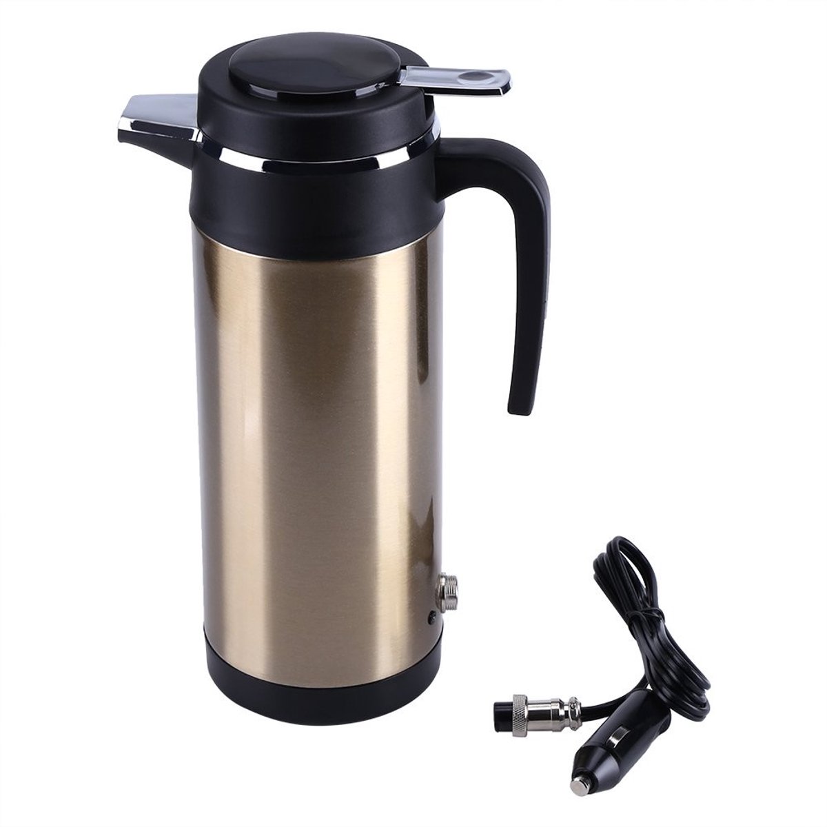Dailygoods - Dailygoody - Draagbare In-Auto Verwarmingsschaal - 12V Elektrisch - Roestvrij staal - 800 ml - Koffie en Thee Koken - Voor Reisgebruik - Groene K