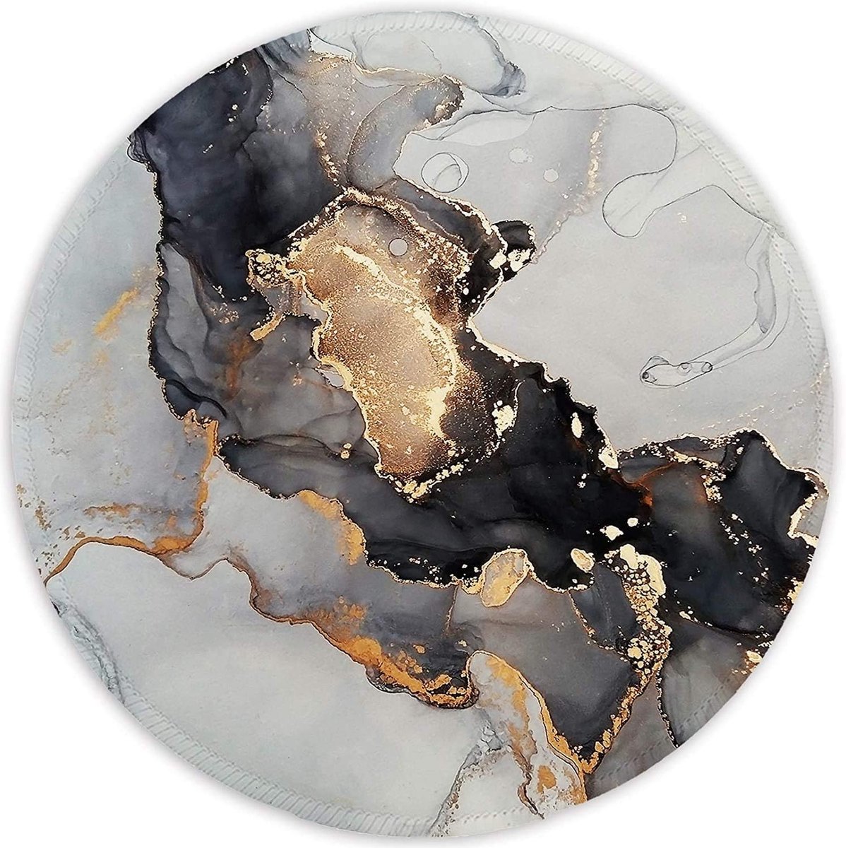 Ronde Muismat Klein met Waterdichte Stof en Antislip Rubberbasis, Ideaal voor Laptop, Computer en Thuisgebruik, Ink Marbling Design