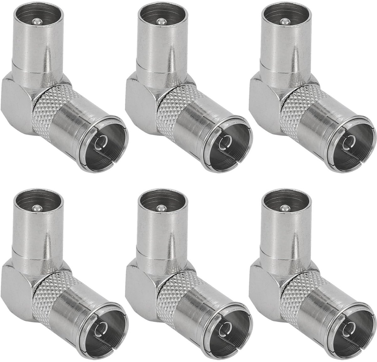 Dailygoods - Dailygoody - IEC TV Male naar Female Connector Adapter - 90° Hoek - Ideaal voor TV Aansluitingen - Compact en gebruiksvriendelijk - Geschikt voor