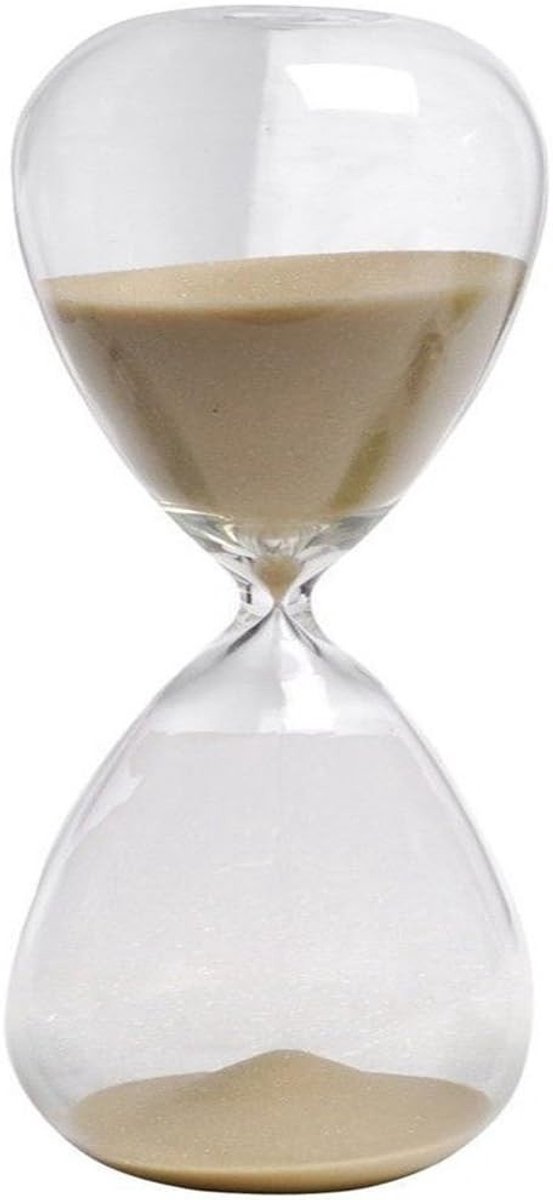 Grote zandloper timer voor thuis en bureau decor - Kleurrijk design - 30 minuten bruin zandglas - Verjaardagscadeau - Kerstdecoratie