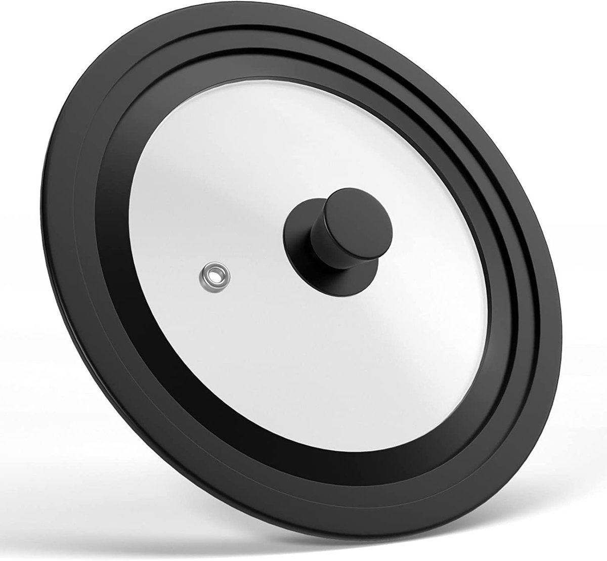 Universele deksel voor pannen en koekenpannen - gehard glas met hittebestendige siliconen rand en handvat, geschikt voor kookgerei van 25, 28 en 30 cm diameter, ideaal voor koken en bakken