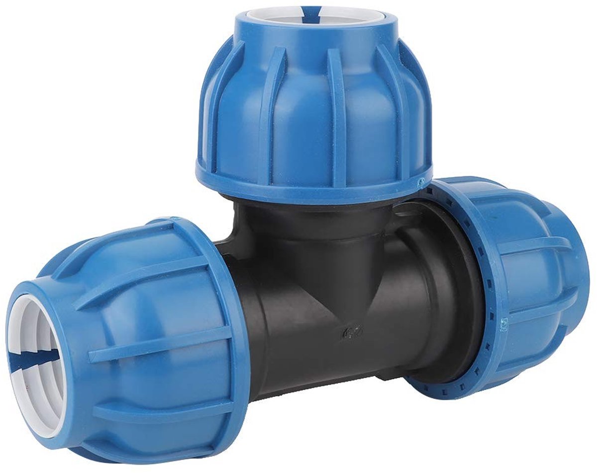 Dailygoody - PE Kunststof Waterleiding Pijp Connector - T-stuk Fitting - Eenvoudige Installatie - 50mm - Duurzaam en Corrosiebestendig - Geschikt voor...