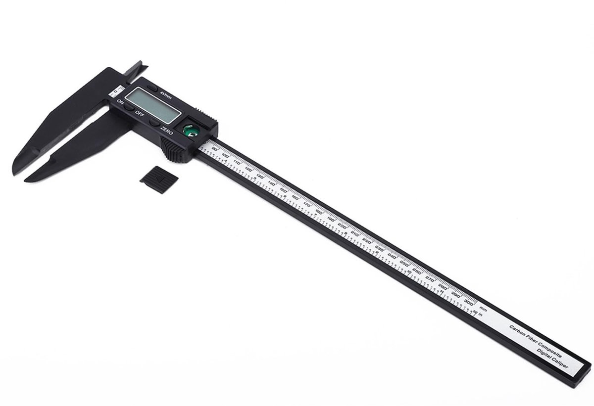 Dailygoody - Digitale Elektronische Schuifmaat - Precisie in Maatvoering - 150 mm / 300 mm - Carbon - Inclusief Conversiesleutels - Geschikt voor
