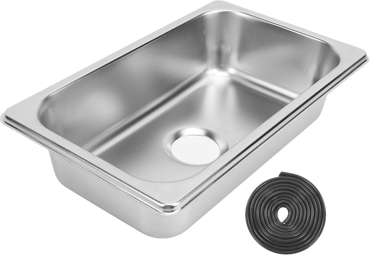 Dailygoody - OmGoods - Dailygoody - Vierkante RV Spoelbak van 304 RVS - Onderbouw Enkelvoudig voor Boot en Caravan