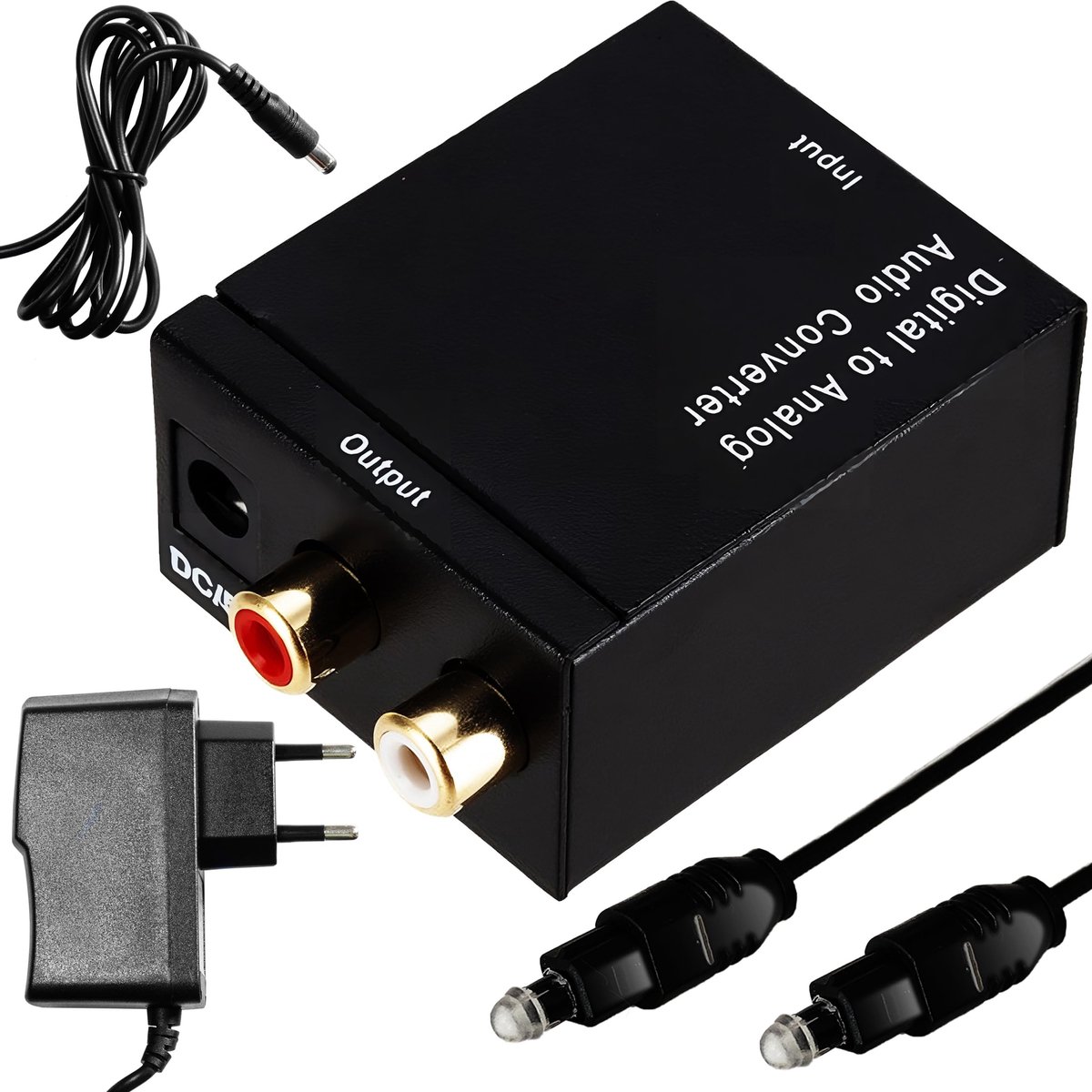 Dailygoods - Dailygoody - Digitale naar Analoge Audio Converter - Coaxial naar 3.5mm RCA Adapter met 5V Voeding