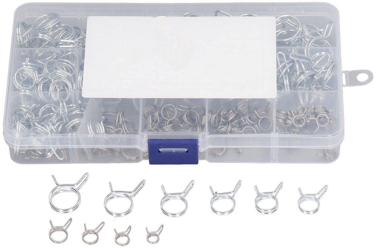 Dailygoods - 150 Stuks Dubbele Draad Lente Slangklem Assortiment Kit