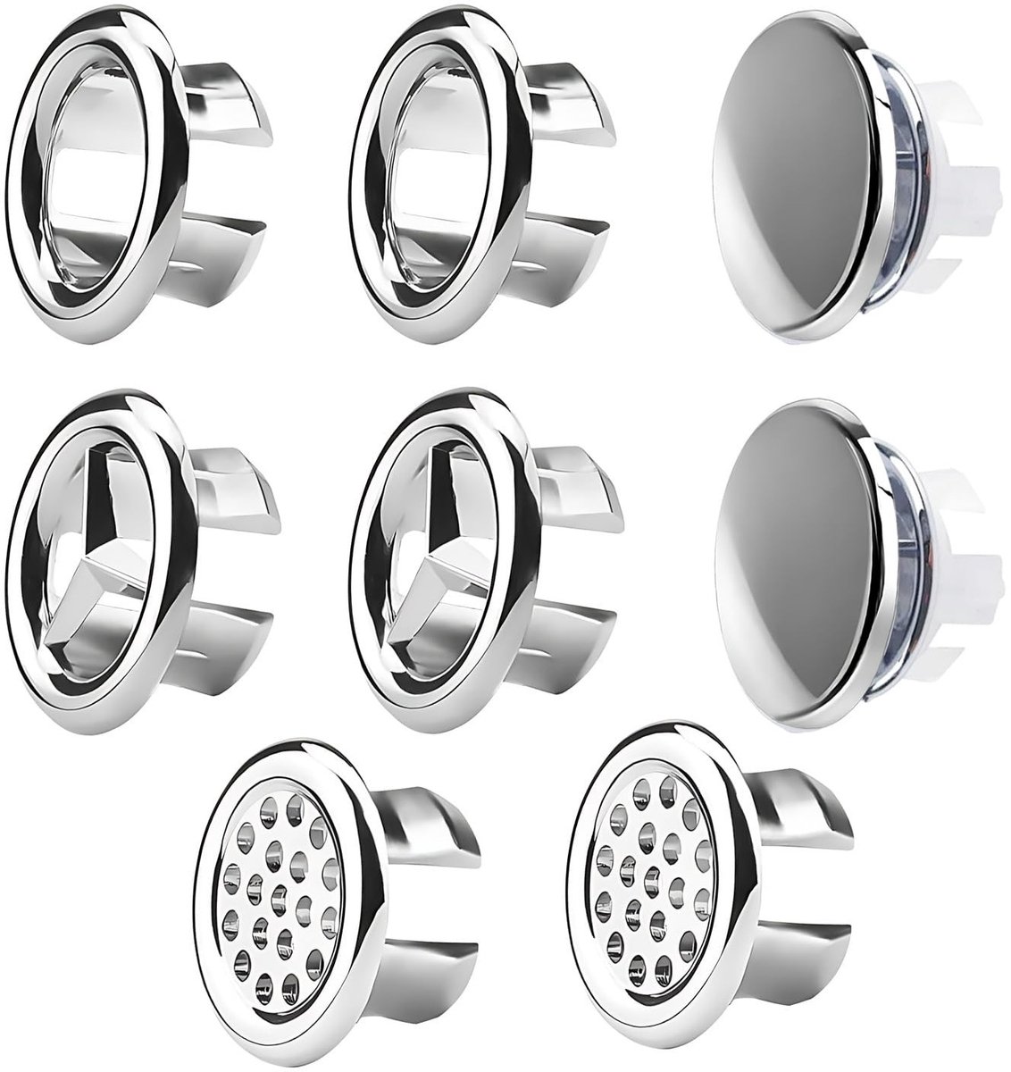 Dailygoods - Set van 8 Overloopringen voor Wastafels en Badkamers