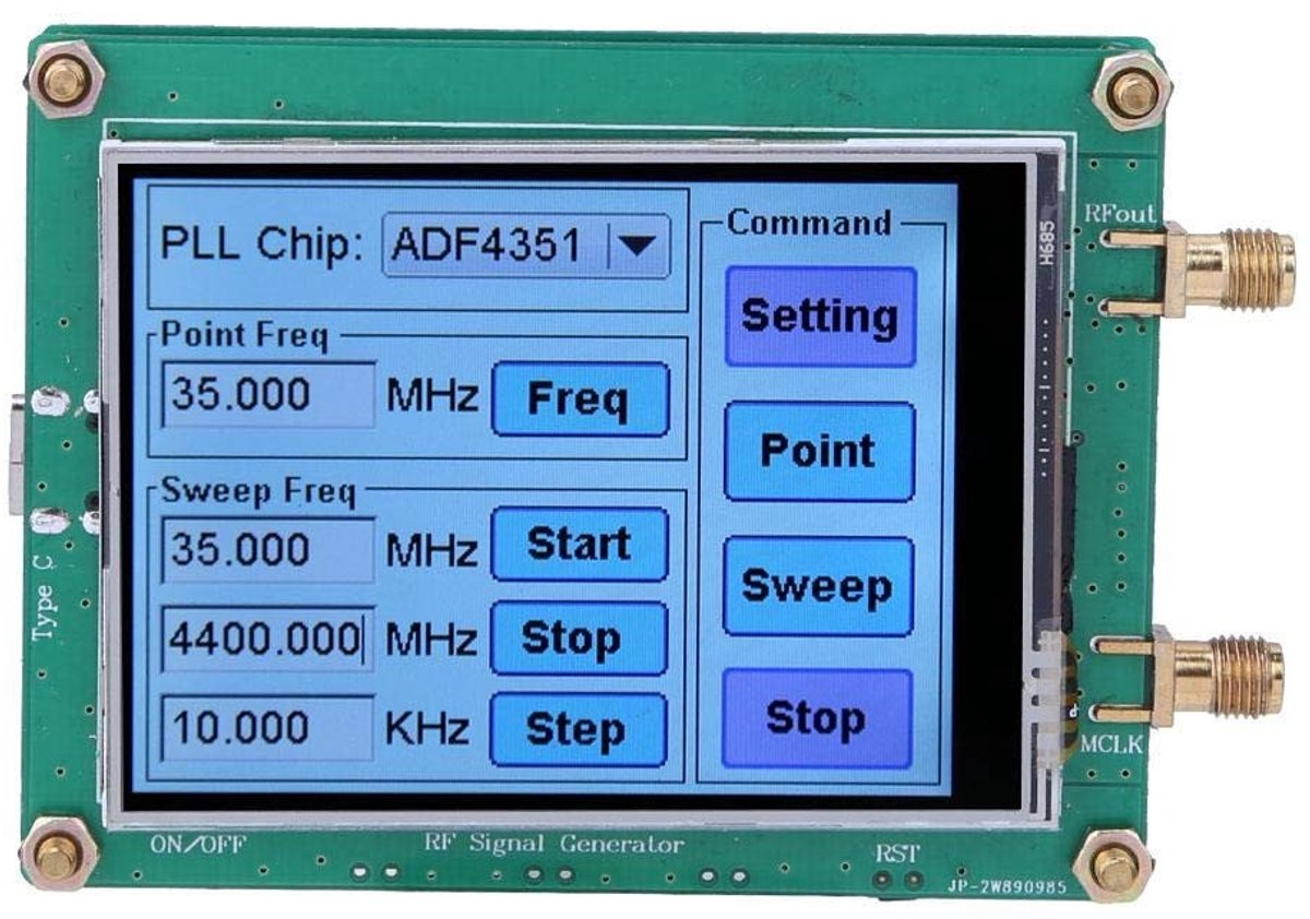Dailygoods - Dailygoody - ADF4351 Signaalgenerator met Full Touch Screen en SMA Interface