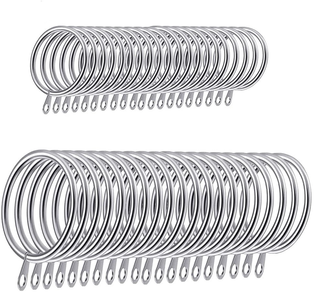 Dailygoods - Dailygoody - Metalen gordijn ophangringen - 40 stuks - Gepolijst design voor