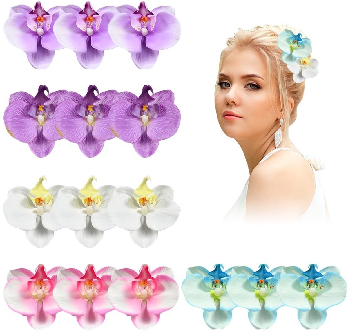Dailygoods - Dailygoody - Kunstmatige Phalaenopsis Orchidee - 25 Stuks - Levensecht Boeket