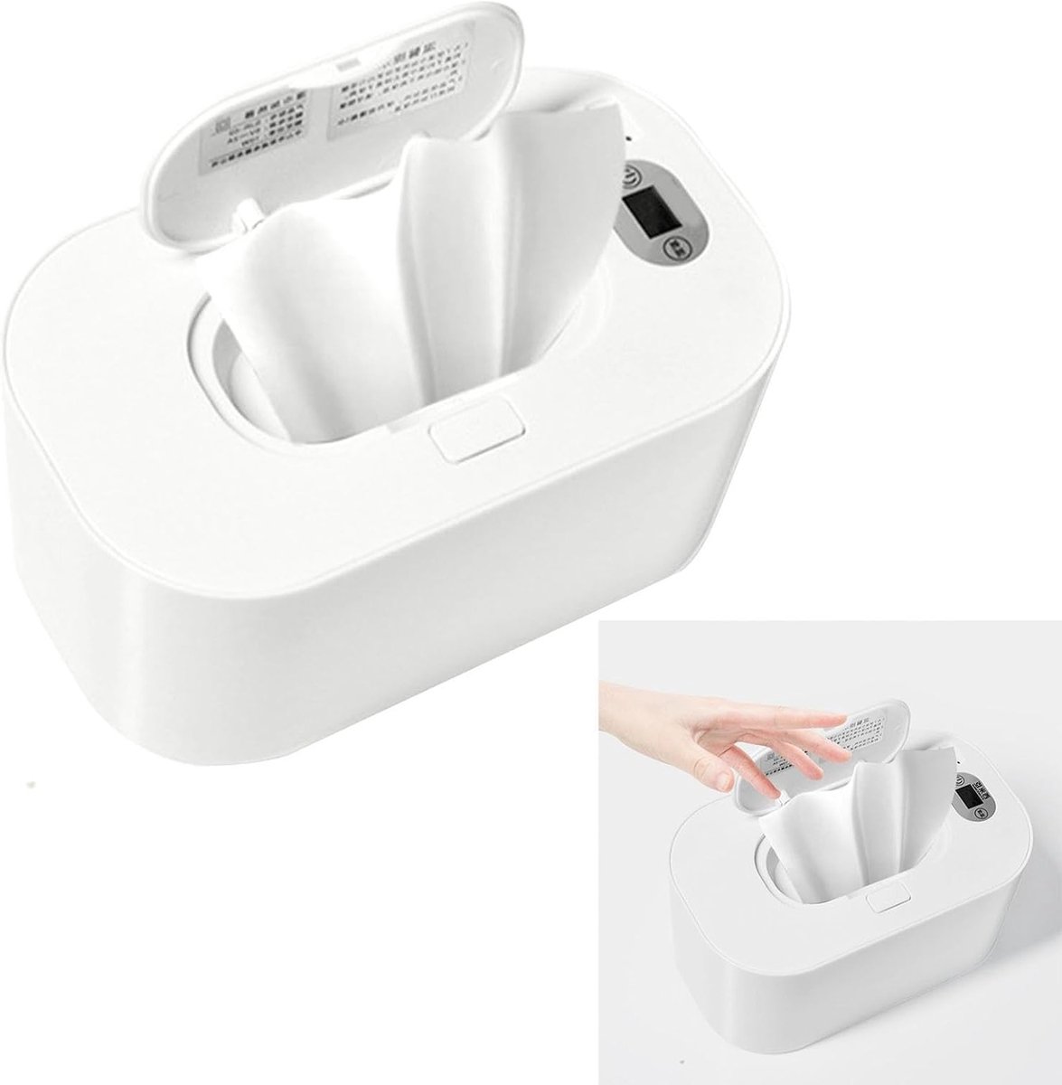 Verwarming voor vochtige babydoekjes met thermostaat, grote capaciteit en constante temperatuur voor optimale verzorging