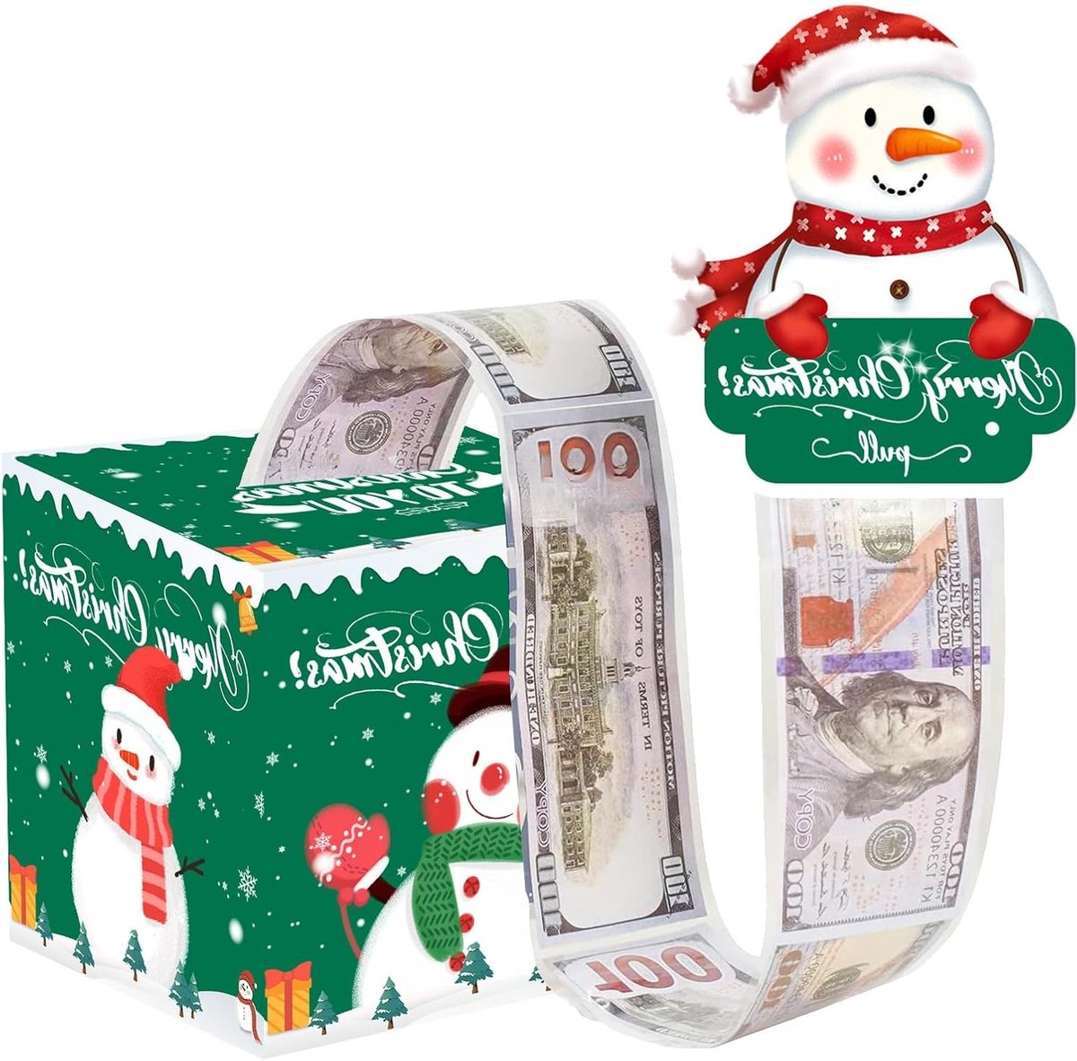 DIY Kerst Gelddoos voor Geldcadeaus, Creatieve Verrassingshouders met 50 Transparante Zakjes, Feestelijke Presentatie voor Kerstfeest en Cadeau-ideeën