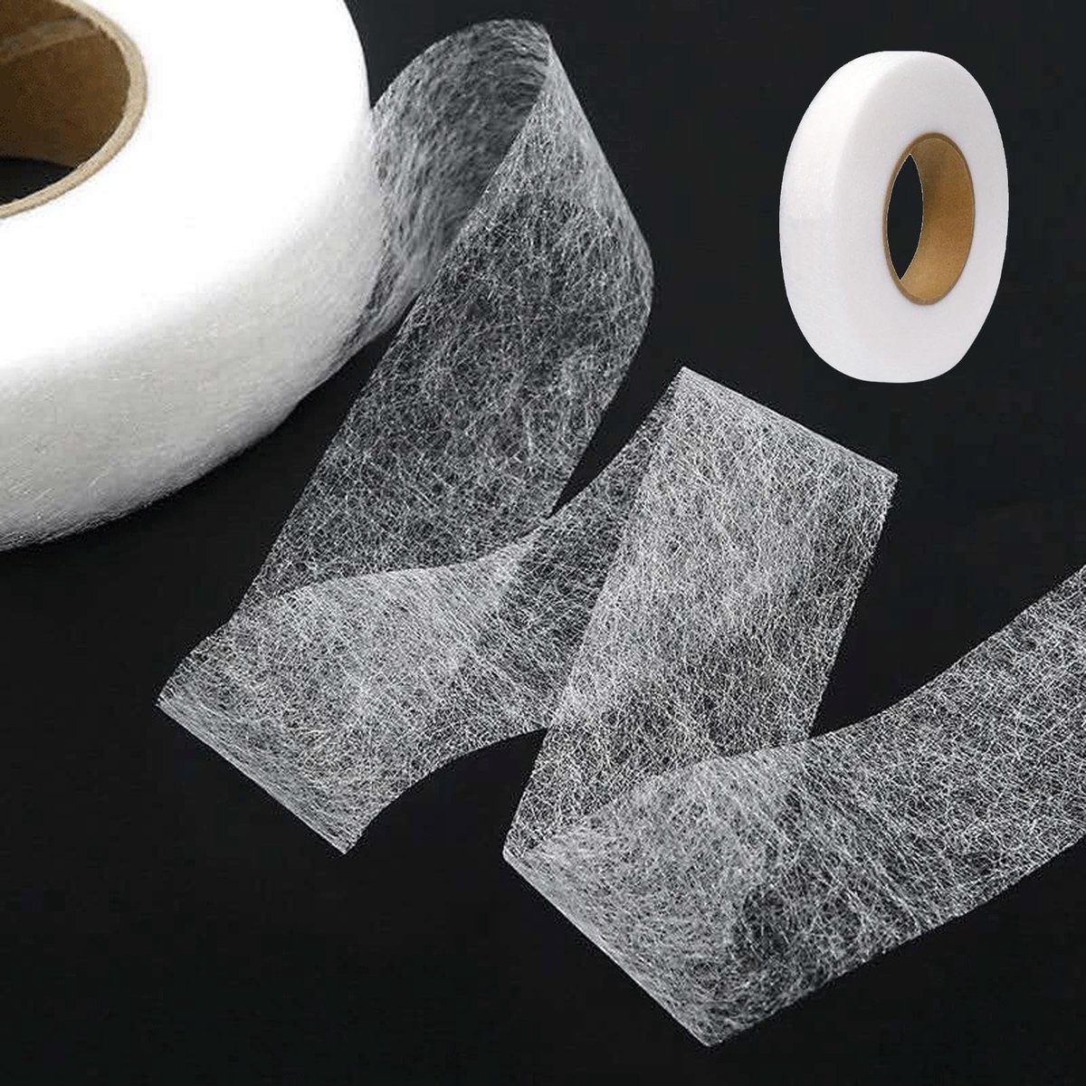 Dailygoods - Dailygoody - Hemband voor Strijken - Zelfklevend en Wit - Ideaal voor Het Verkorten van Gordijnen - 20mm Breed - Perfecte Oplossing voor Huishoudelijk