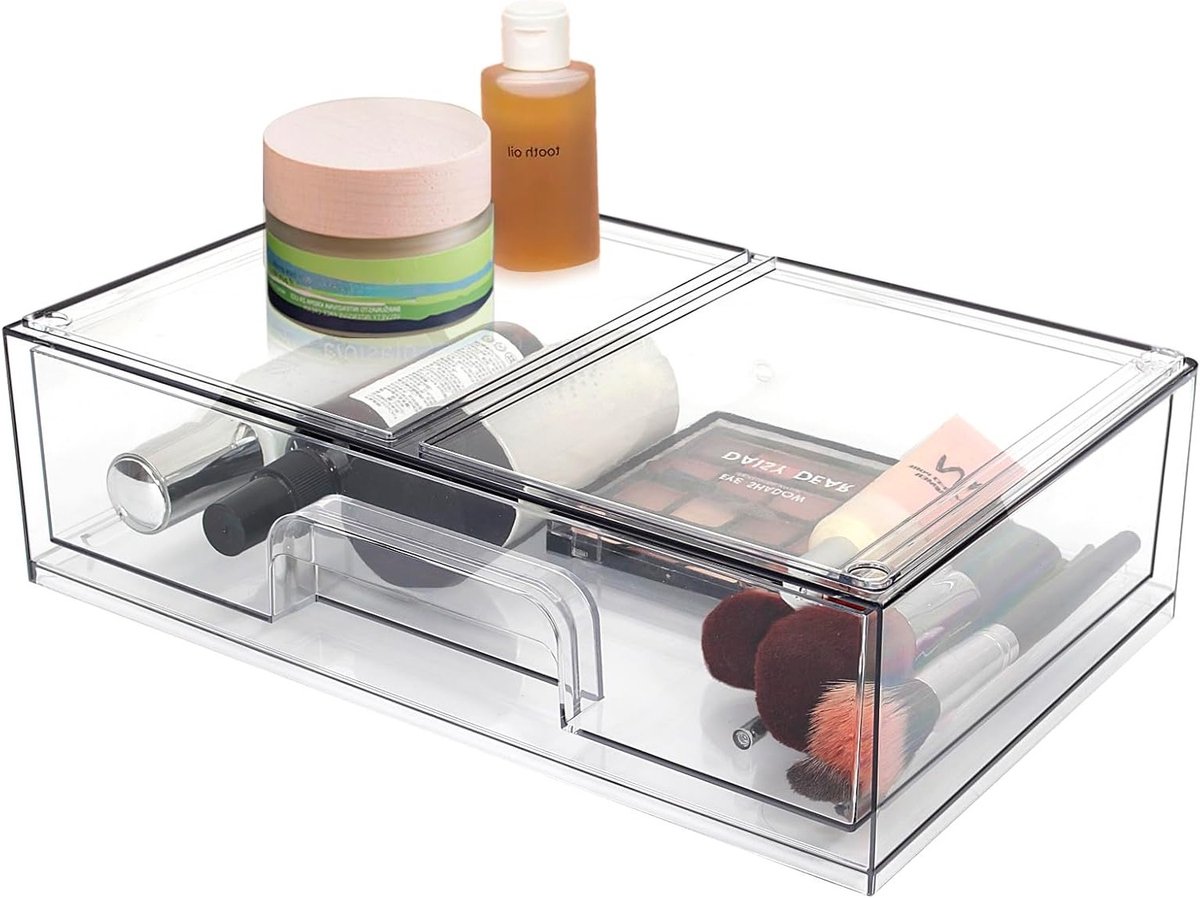 Stapelkastjes voor Cosmetica, Make-up en Keukenaccessoires - Perfecte Oplossing voor Organisatie van Vanities, Kasten en Bureau's