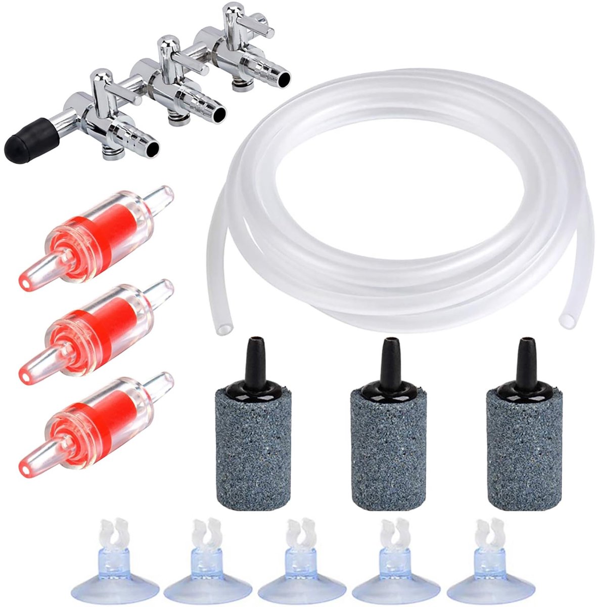 Dailygoods - Dailygoody - Drieweg Air Flow Control - Waterpomp Splitter - Luchtverdeling - Compact formaat - Aquariumaccessoires - Geschikt voor Vistanks - PVC ter...