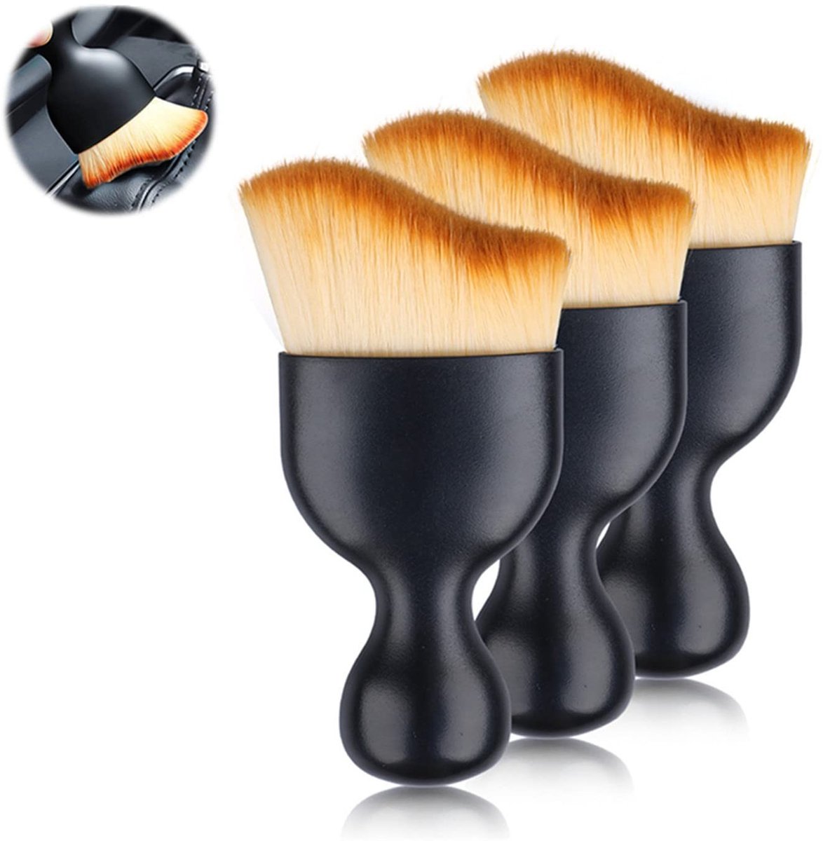 Dailygoods - Cosensi - Dailygoody - Car Cleaning Brushes - Interieur Reiniging - Perfecte Maat - 3PCS - Zachte Borstels - Stofverwijdering - Geschikt voor Dashboard - Inclus