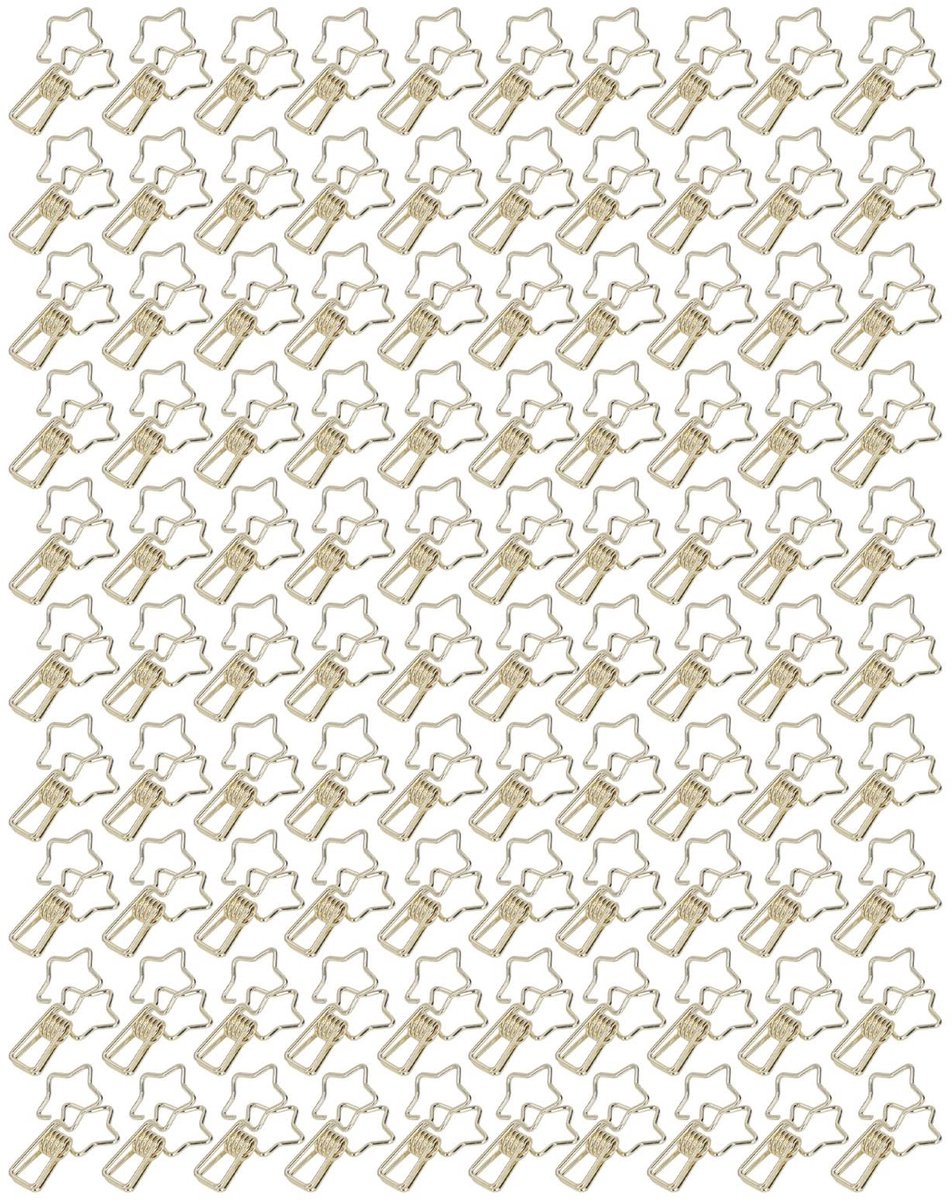 Dailygoods - 100 Stuks Stevige Metalen Binderclips Gouden Kleur