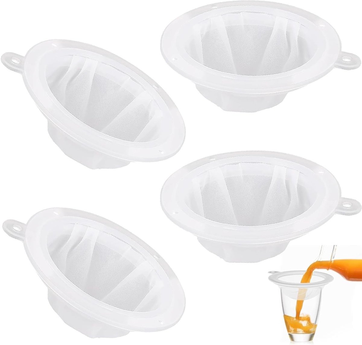 Nylon Fijnmazig Filter Set voor Voedsel, Wijn en Koffie - 200/300/400/450 Mesh, Perfect voor Sap en Melk, Ideaal voor Keukengebruik