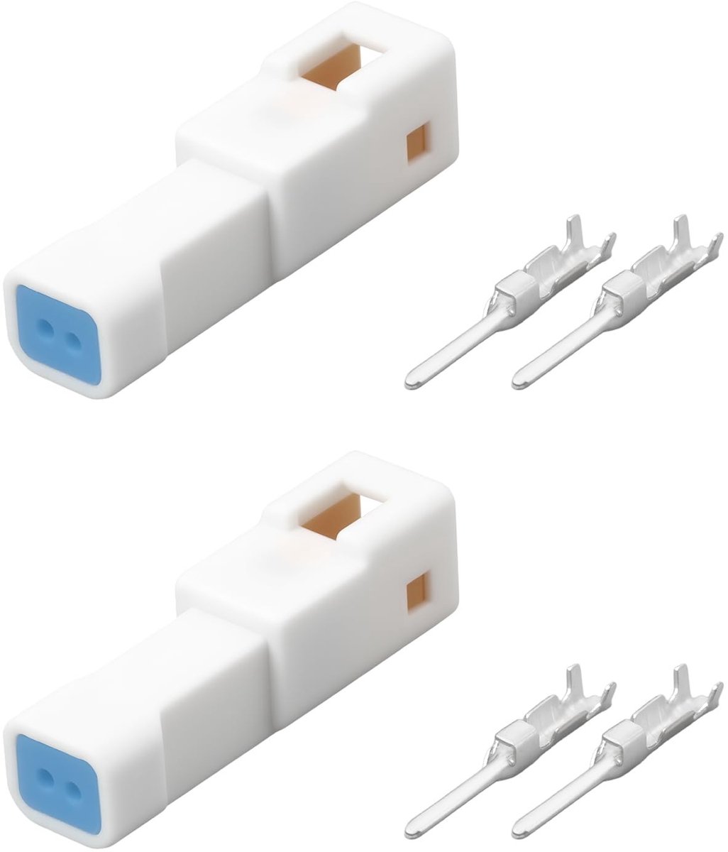 Dailygoods - 2 Stuks IPX7 2-Pins Connectoren met Krimpcontacten voor Autosensoren