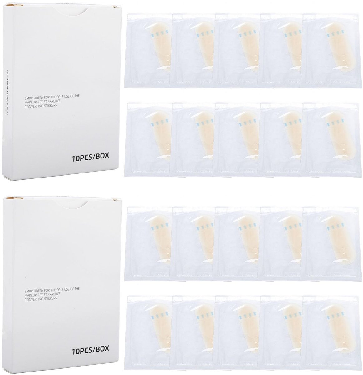 Dailygoods - 20 Stuks Overdracht Wenkbrauwhuidstickers voor Make-up Oefeningen