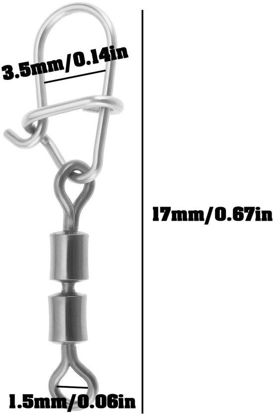 Dailygoods - Dailygoody - Vis Snap Swivels - Stevige Loodpin Verbinder - 20 Stuks - Geschikt voor Alle Soorten Visserij - Duurzaam en Betrouwbaar - Ideaal voor Spo — afbeelding 4