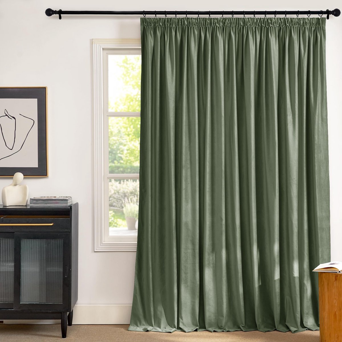 Dailygoods - Thermisch Isolerende Zwarte Gordijnen van Fluweel voor Woonkamer en Slaapkamer