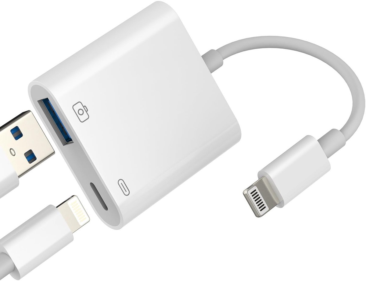 Dailygoods - Lightning naar USB Adapter 2-in-1 voor iPhone en iPad