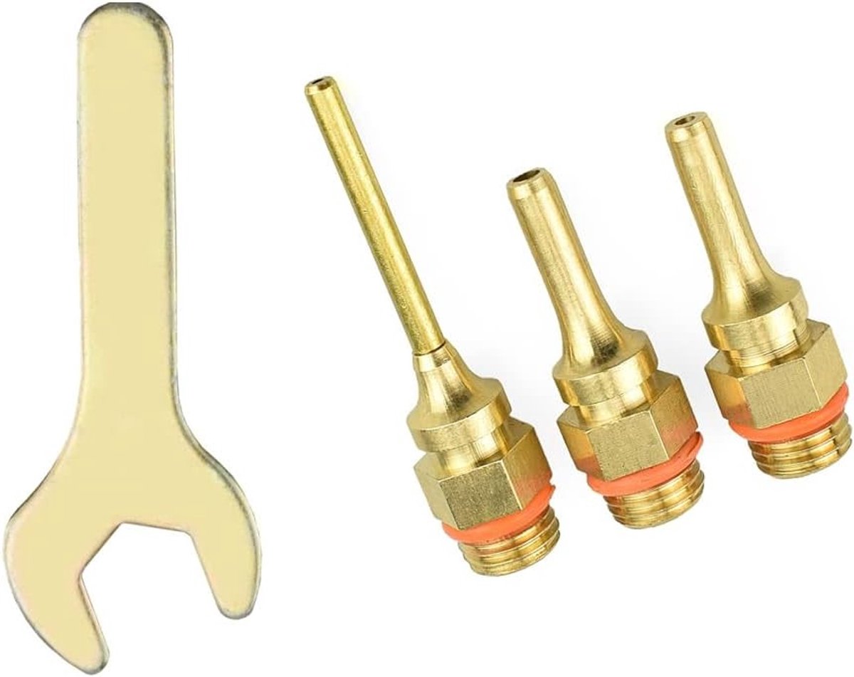 Interchangeable Nozzle Tip Set voor Lijmpistool, 38mm Messing met Sleutelvervangingskit voor DIY en Reparaties