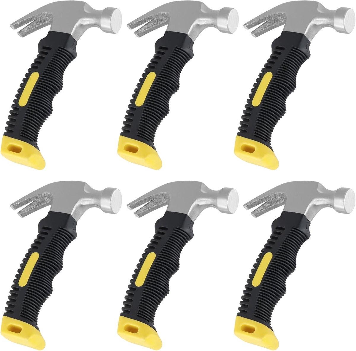 6 Pcs 8 oz Mini Hammer - Carbon Steel Mini Hammer - Kleine Hammer voor DIY Projecten - Thuis en Kantoor - Geel