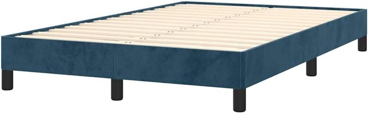 Bedframe Fluweel - Ledikant Slaapkamer - Comfortabel Slapen - Zachte Fluweel Stof - 120x190 cm - Donkerblauw