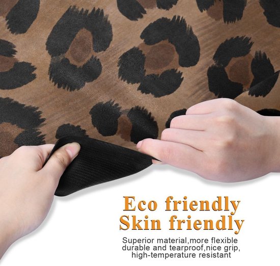 Yoga Mat - Fitness Mat Oefenmat - Hot Yoga Beoefenen - Natuurlijk Rubber Antislip - 180x66 cm - Luipaard Print — afbeelding 4
