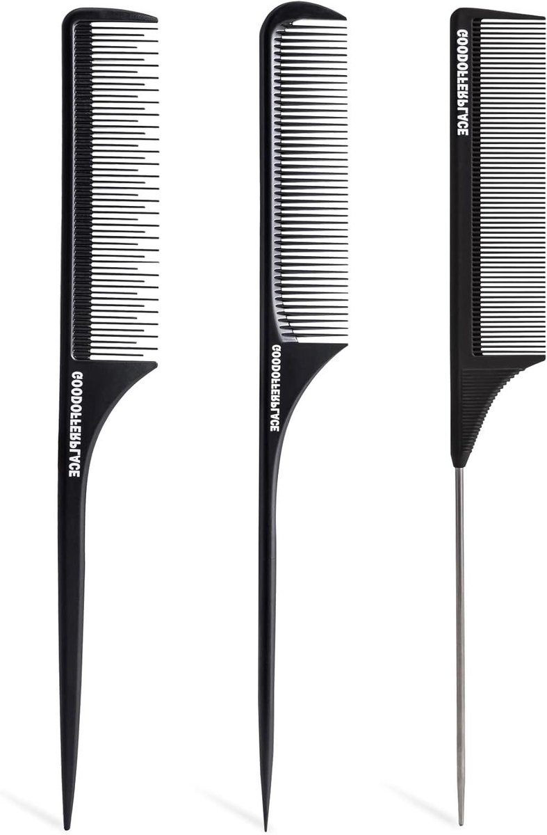 Kapperskam Set - Stylingkammen Vlechten - Haar Stylen en Delen - Halve Lengte Eerste Tand - 3 Stuks 22.5 cm