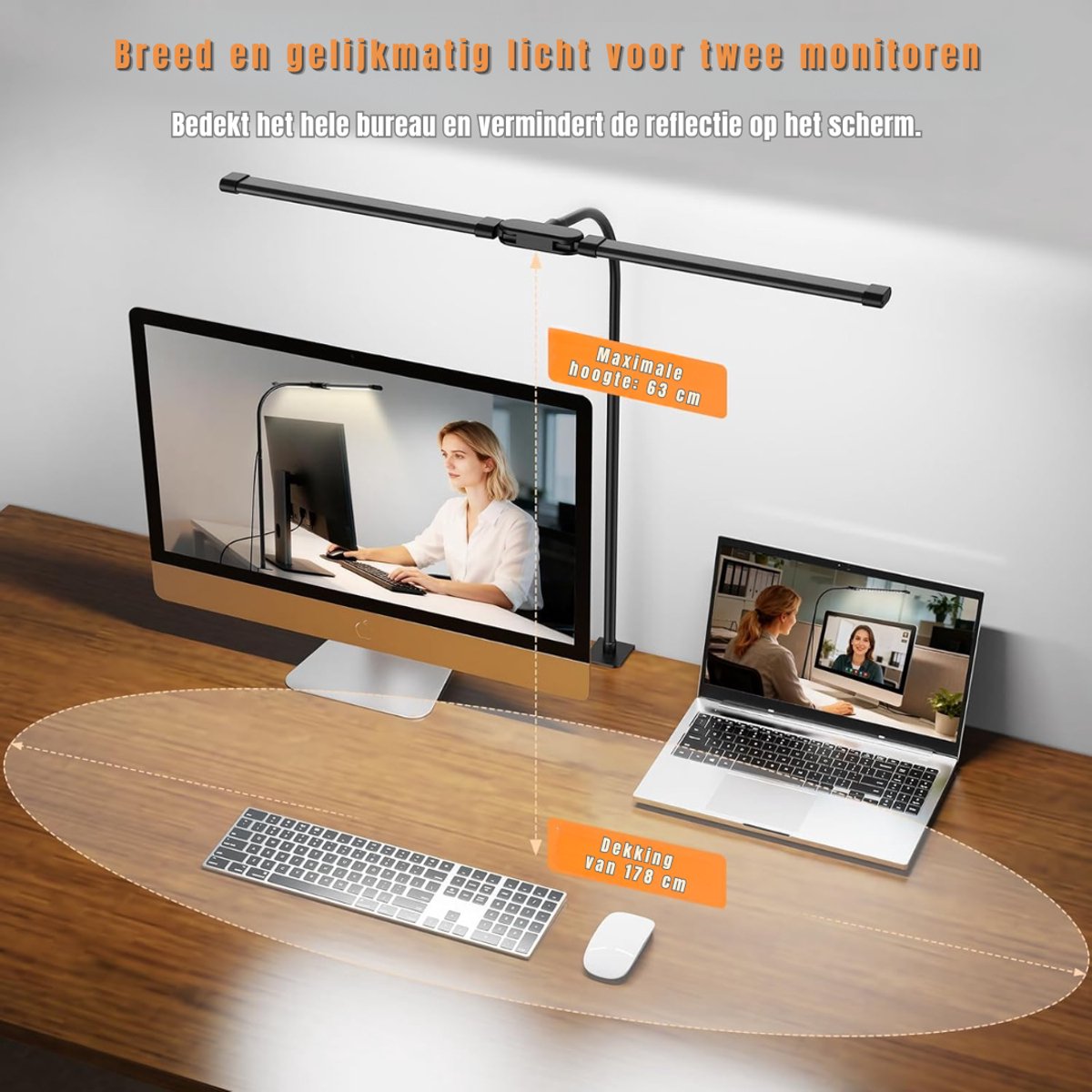 Florixa® Monitor Lamp - Monitor Lightbar - Monitor Licht - Monitor Licht - Zwart - 61cm x 8cm x 61cm