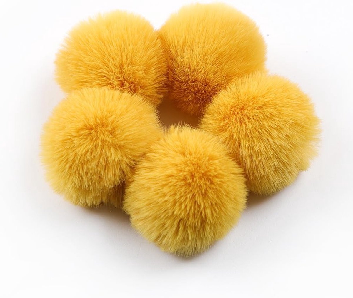 Set van 20 nepbont pompons voor DIY handwerk, decoratieve tas hangers en sleutelhangers - 4 cm, veelzijdig en kleurrijk
