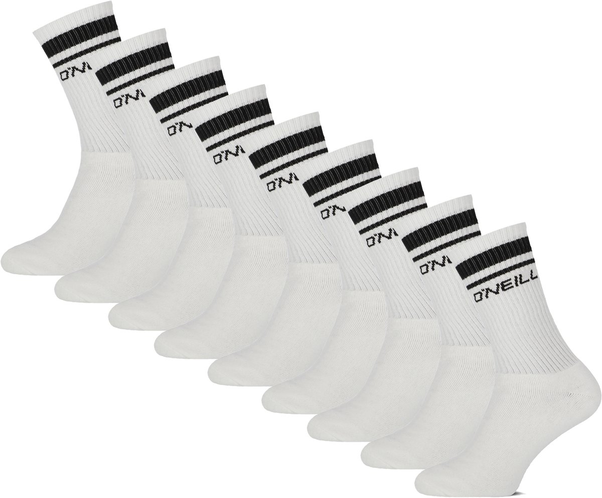 O’Neill Dames Heren Sportsokken Unisex 9-Pack Effen Wit