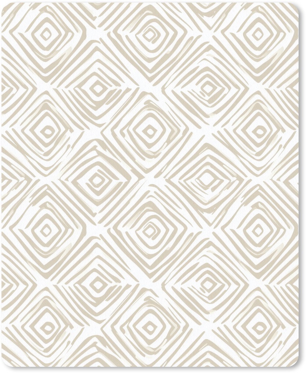 Muismat 12x16 cm - Mousepad Abstract - Ruit - Beige - Muismatten