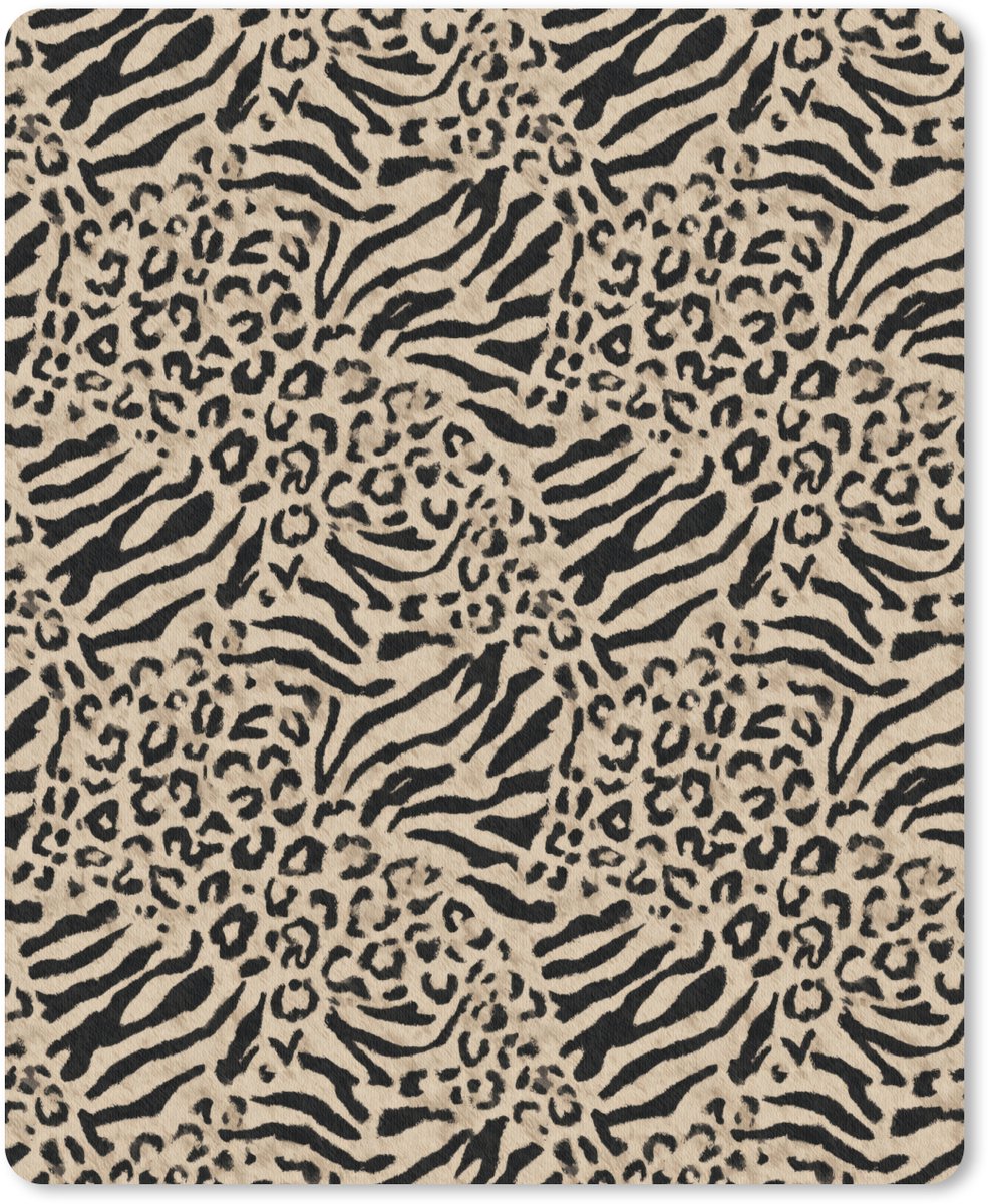 Muismat 12x16 cm - Mousepad Giraf - Zebra - Motief - Bruin - Muismatten