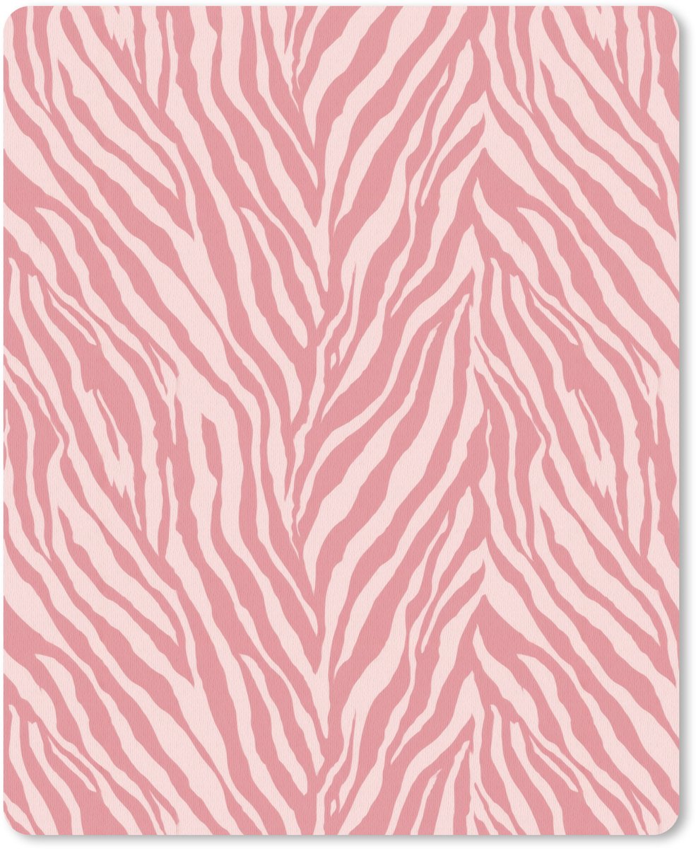 Muismat 12x16 cm - Mousepad Zebra - Print - Roze - Muismatten